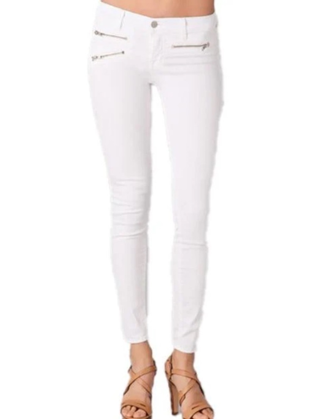 Guess y2k White Denim Low Rise Skinny Jeans with Zippers